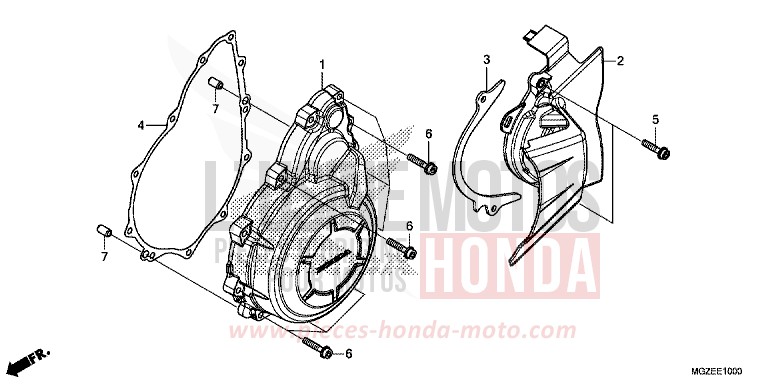 COUVERCLE DE GENERATEUR C.A. de CB500F PEARL HIMALAYAS WHITE (NHA87) de 2013