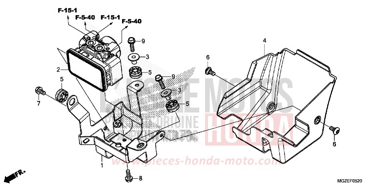 MODULATEUR ABS de CB500F PEARL HIMALAYAS WHITE (NHA87) 2014