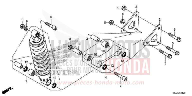 COUSSIN ARRIERE de CB500F PEARL HIMALAYAS WHITE (NHA87) de 2014