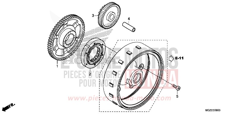 EMBRAYAGE DE DEMARRAGE de CB500F CANDY RUBY RED (R4) de 2014