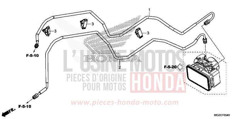 TUYAU DE FREIN de CB500F GRAPHITE BLACK (NHB01) de 2014