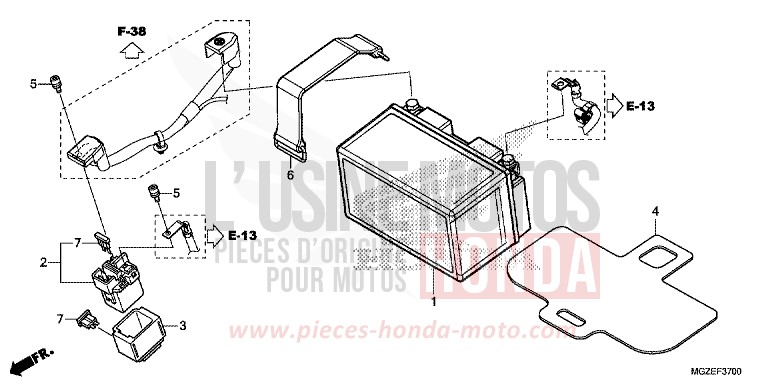 BATTERIE de CB500F GRAPHITE BLACK (NHB01) de 2014