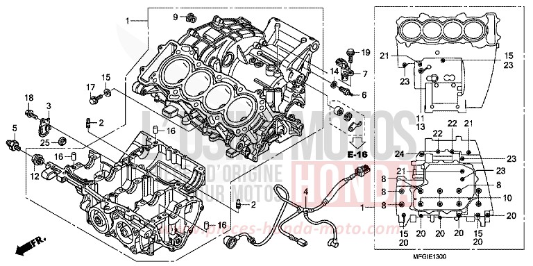 CARTER MOTEUR de Hornet PEARL PACIFIC BLUE (PB386) 2012