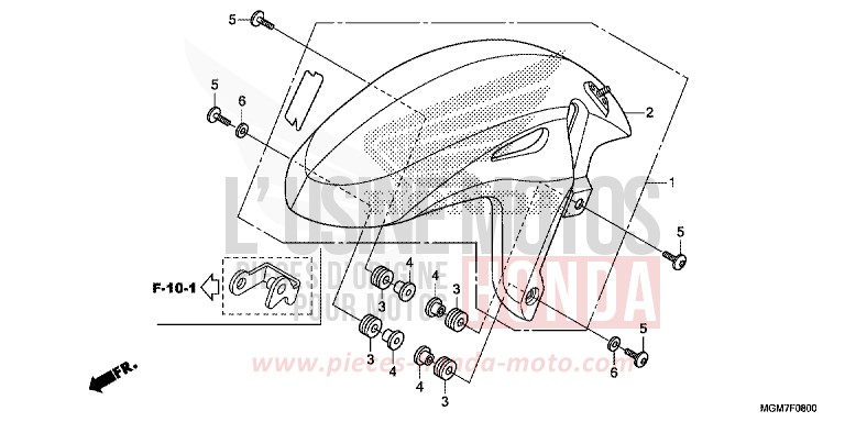 AILE AVANT de Hornet MAT CYNOS GRAY METALLIC (NH312) 2013
