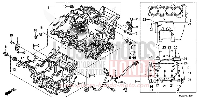 CARTER MOTEUR de Hornet MAT PEARL COOL WHITE (NHB44) 2013