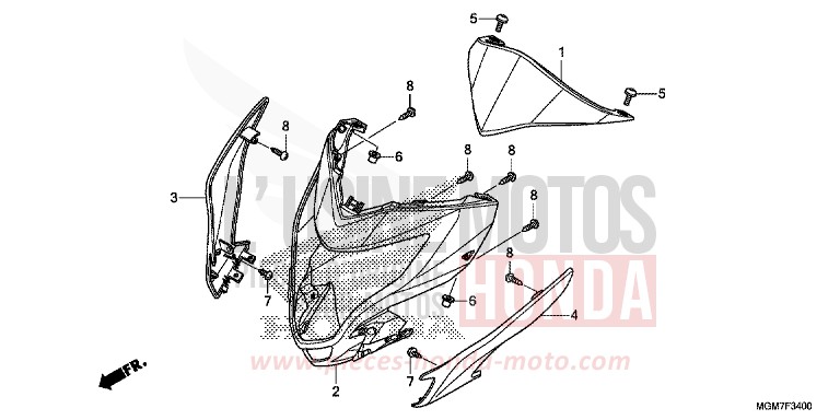 CAPOT de Hornet MAT PEARL COOL WHITE (NHB44) 2013