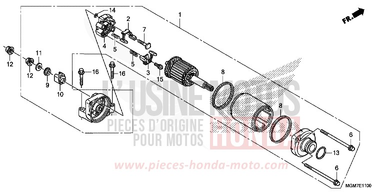 MOTEUR DE DEMARRAGE de Hornet PEARL PACIFIC BLUE (PB386) 2013