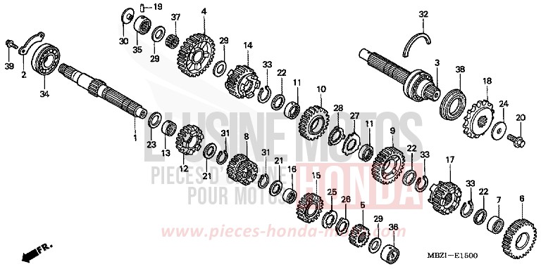 BOITE DE VITESSES de CBF600S FORCE SILVER METALLIC (NH411) de 2004