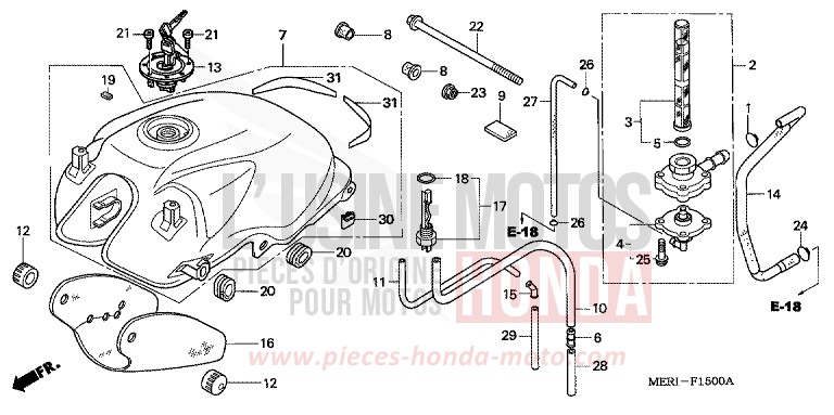 RESERVOIR A CARBURANT (CBF600S/SA) de CBF600S FORCE SILVER METALLIC (NH411) 2005