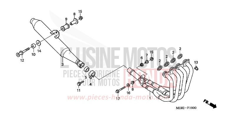 SILENCIEUX D'ECHAPPEMENT de CBF600S FORCE SILVER METALLIC (NH411) 2005
