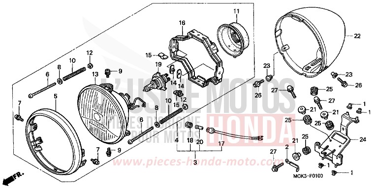 PROJECTEUR de Shadow PEARL SUNBURST ORANGE (YR232) de 2002