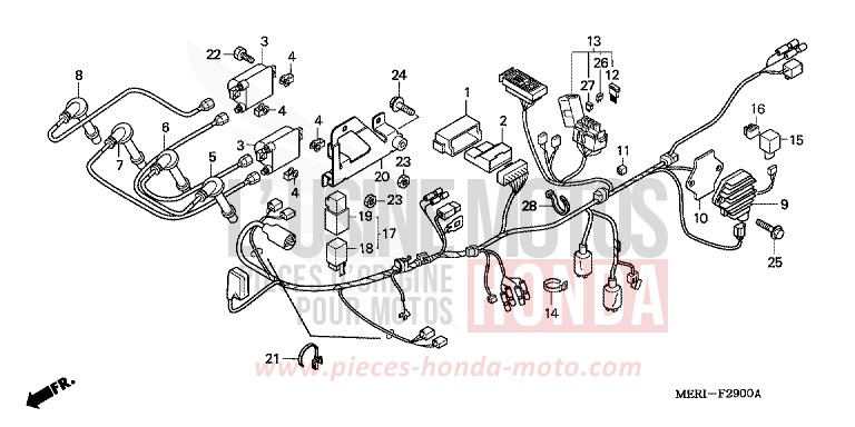 FAISCEAU DES FILS (CBF600S/SA) de CBF600S FORCE SILVER METALLIC (NH411) 2005