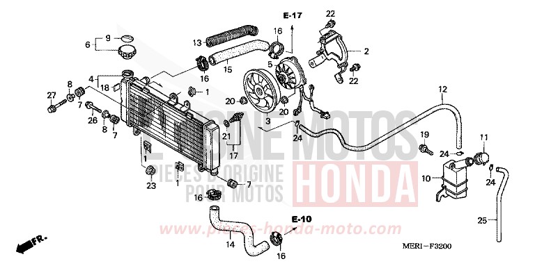 RADIATEUR (CBF600S/SA) de CBF600S FORCE SILVER METALLIC (NH411) 2005