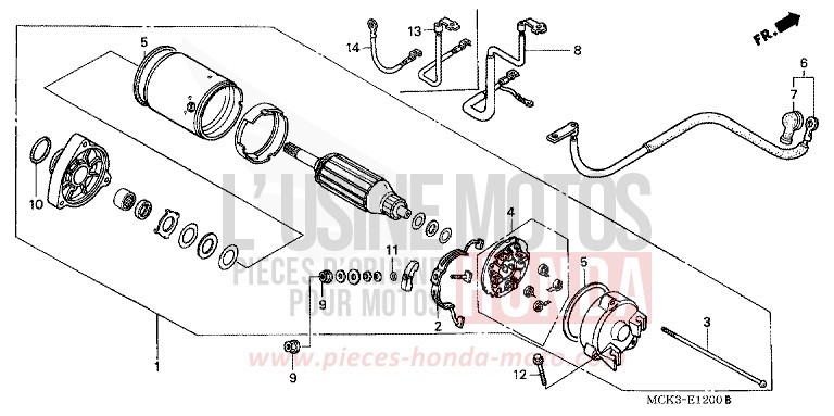 MOTEUR DE DEMARRAGE de Shadow REARL SEDONA RED (R223) 2002