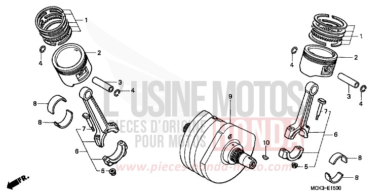 VILEBREQUIN/PISTON de Shadow REARL SEDONA RED (R223) de 2002
