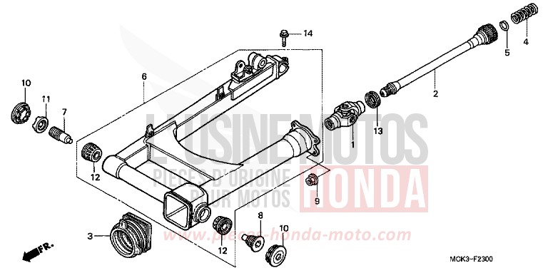 BRAS OSCILLANT de Shadow REARL SEDONA RED (R223) de 2002