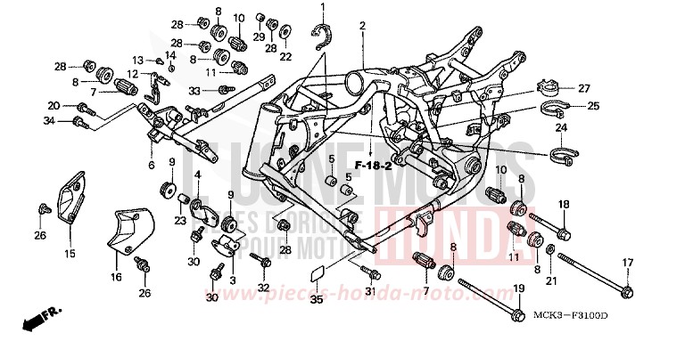 CARROSSERIE DE CHASSIS de Shadow REARL SEDONA RED (R223) 2002