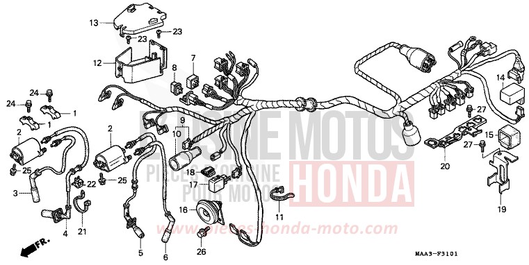 FAISCEAU DES FILS (VT1100C2) de Shadow NOIR (NH1G) de 1995
