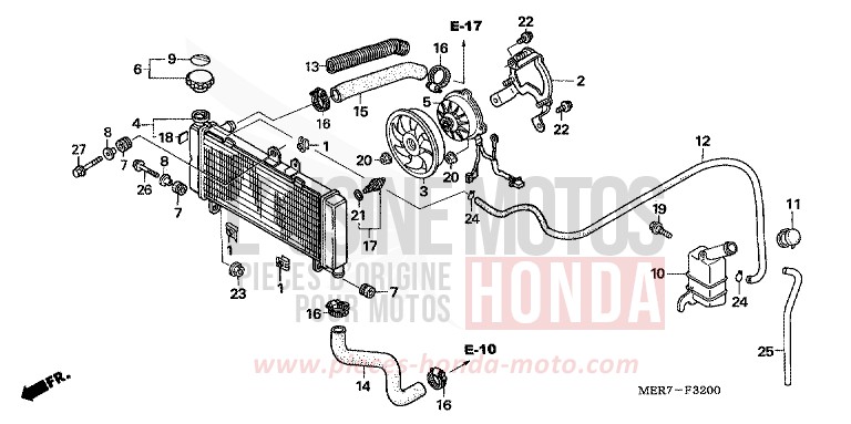 RADIATEUR (CBF600S6/SA6) de CBF600S EMERGENCY RED METALLIC (R311) 2006