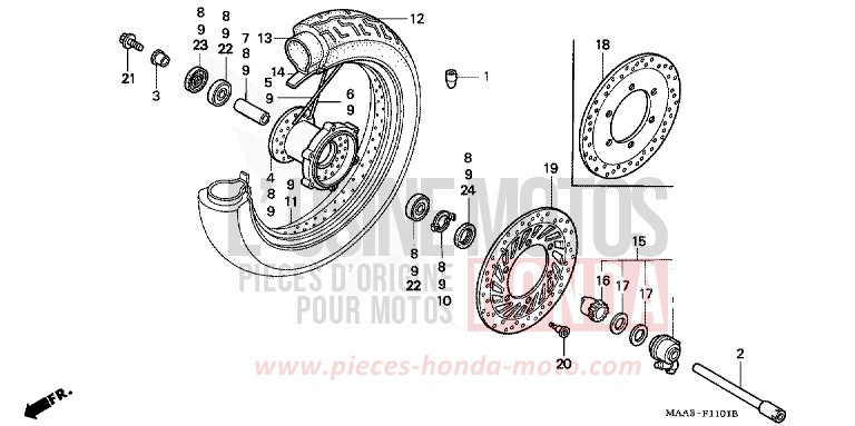 ROUE AVANT (VT1100C2) de Shadow NOIR (NH1K) 1995