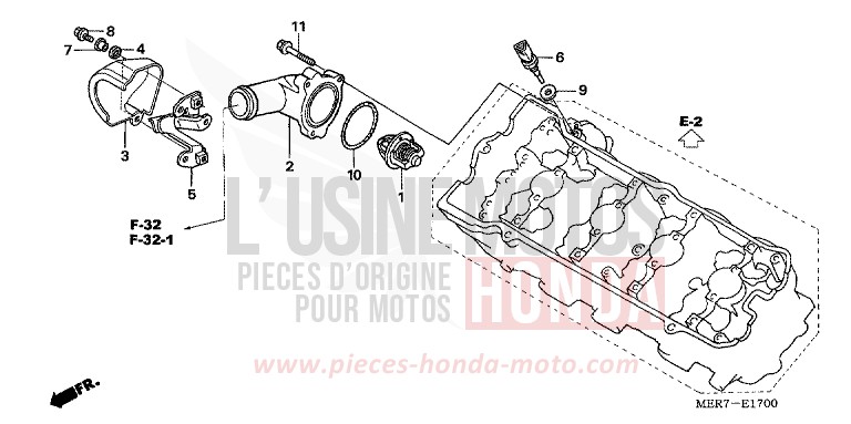 THERMOSTAT (CBF600S6/SA6/N6/NA6) de CBF600S QUASAR SILVER METALLIC (NHA48) de 2006