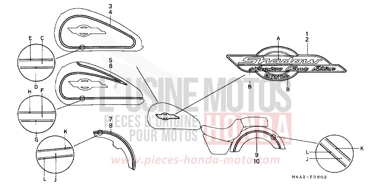 RAYURE/MARQUE (VT1100C2) de Shadow NOIR (NH1K) de 1996