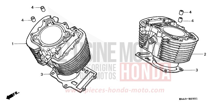 CYLINDRE (VT1100CV/CW/C2) de Shadow NOIR (NH1QA) de 1997