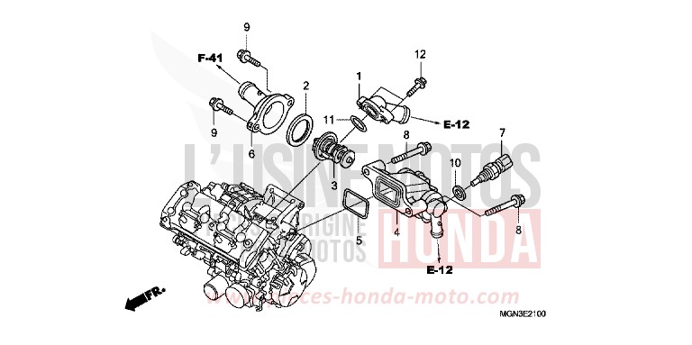 THERMOSTAT de CBF600S PEARL SIENA RED (R320) 2010