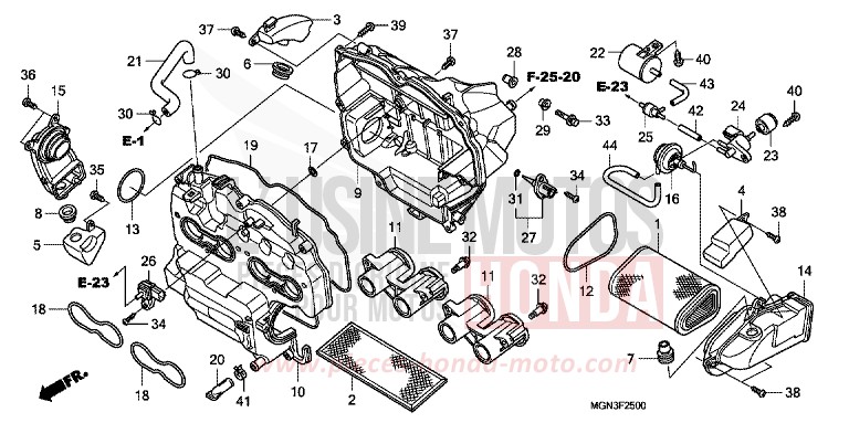 FILTRE A AIR de CBF600S PEARL SIENA RED (R320) 2010