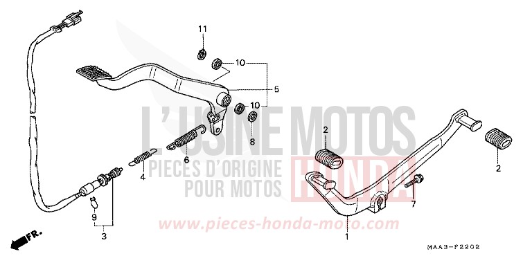 PEDALE (VT1100C2) de Shadow REARL SEDONA RED (R223Q) de 1997