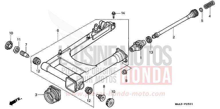 BRAS OSCILLANT (VT1100C2) de Shadow REARL SEDONA RED (R223Q) de 1997