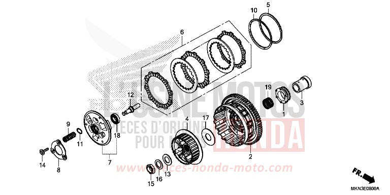 EMBRAYAGE de CB650R CANDY CHROMOSPHERE RED (R381) 2019
