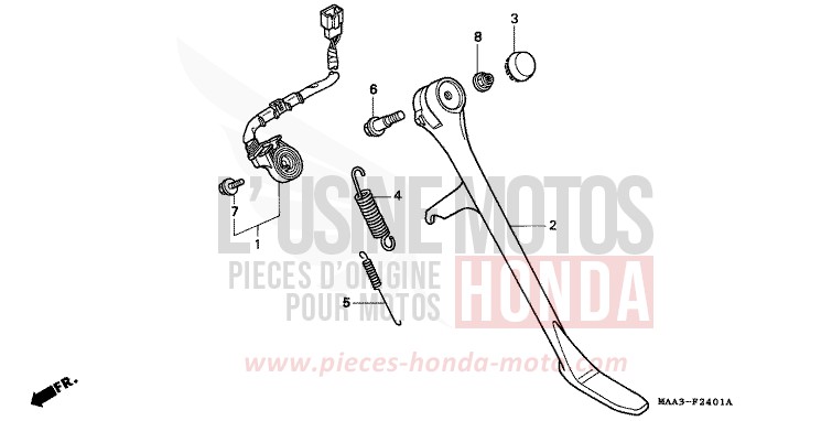 BEQUILLE (VT1100CV/CW/C2) de Shadow PEARL CANYON COPPER (YR188U) de 1998