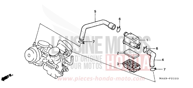 FILTRE A AIR SECONDAIRE (VT1100CV) de Shadow REARL SEDONA RED (R223U) de 1998