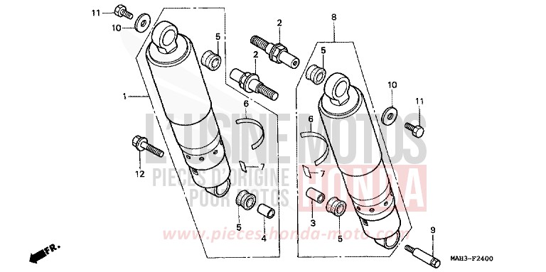 COUSSIN ARRIERE de Shadow NOIR (NH1) de 1999