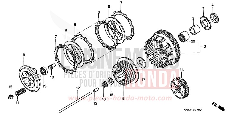 EMBRAYAGE de Shadow REARL SEDONA RED (R223) de 1999
