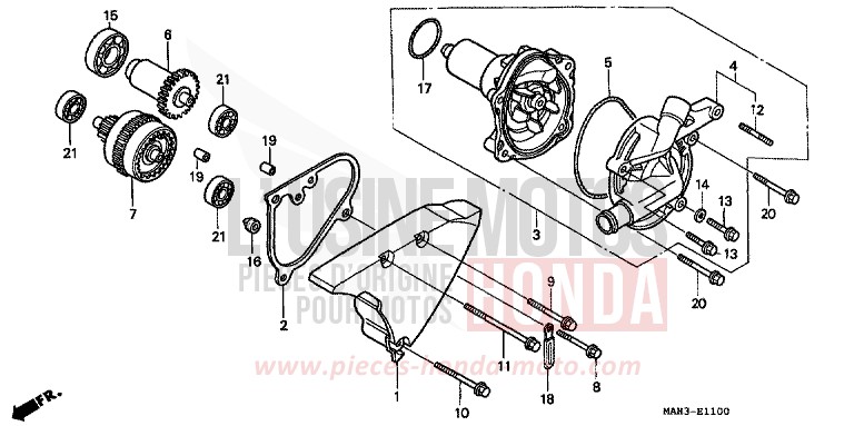 POMPE A EAU de Shadow REARL SEDONA RED (R223) 1999