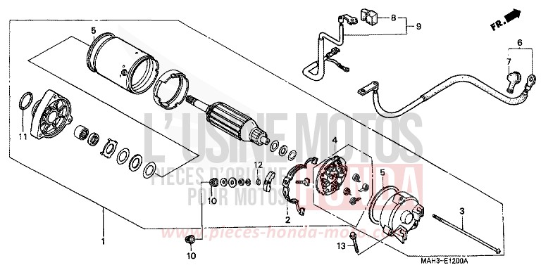 MOTEUR DE DEMARRAGE de Shadow REARL SEDONA RED (R223) 1999