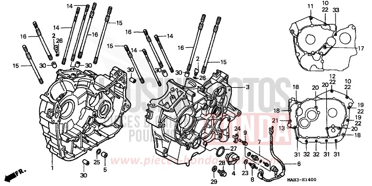 CARTER MOTEUR de Shadow REARL SEDONA RED (R223) 1999