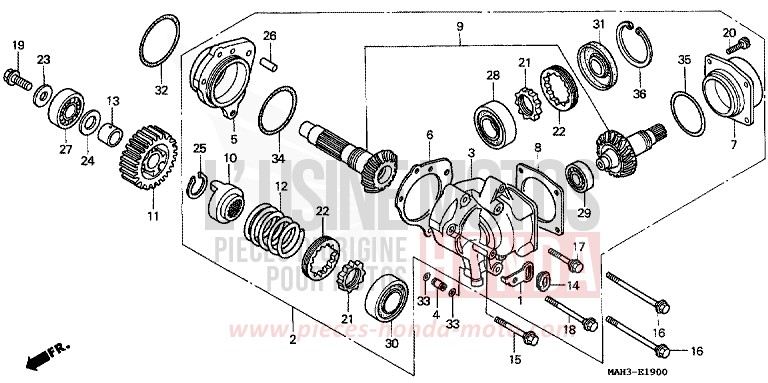 ARBRE TRANSVERSAL de Shadow REARL SEDONA RED (R223) de 1999