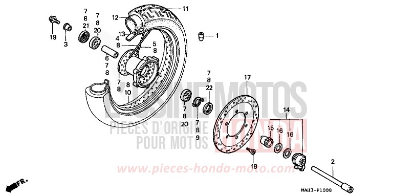 ROUE AVANT de Shadow REARL SEDONA RED (R223) 1999