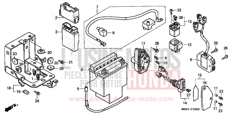 BATTERIE de Shadow REARL SEDONA RED (R223) 1999