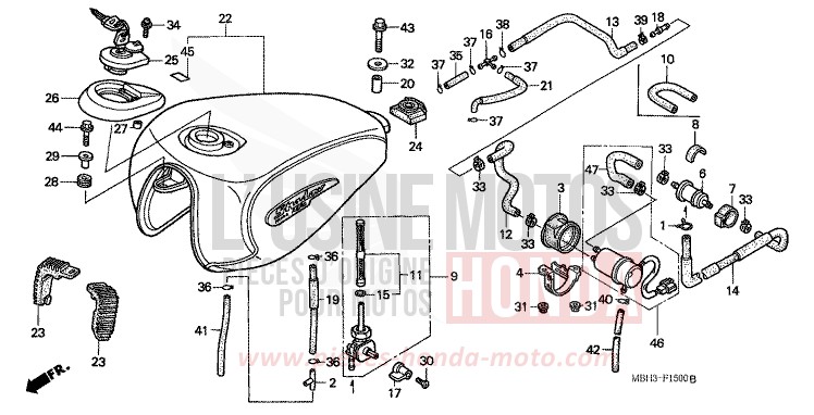RESERVOIR A CARBURANT/POMPE A CARBURANT de Shadow PEARL SONOMA GREEN (G159A) 1998
