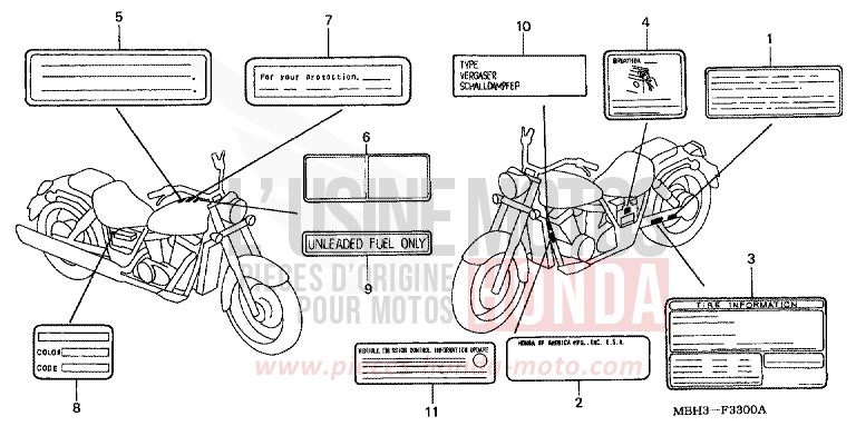 ETIQUETTE DE PRECAUTIONS de Shadow PEARL SONOMA GREEN (G159A) de 1998