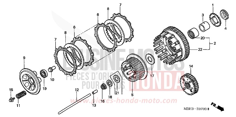 EMBRAYAGE de Shadow REARL SEDONA RED (R223E) de 1999