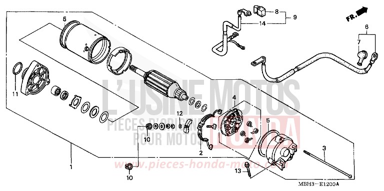 MOTEUR DE DEMARRAGE de Shadow REARL SEDONA RED (R223E) 1999