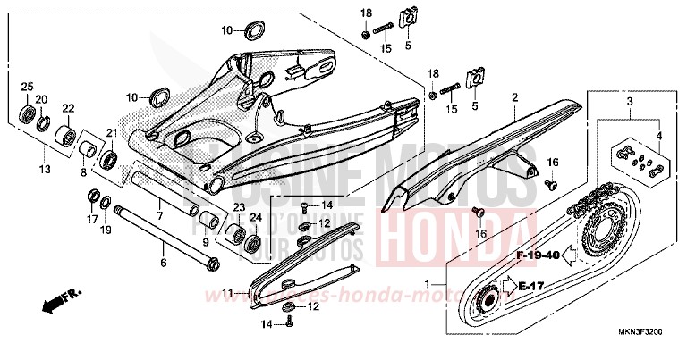 BRAS OSCILLANT de CB650R CANDY CHROMOSPHERE RED (R381) 2019