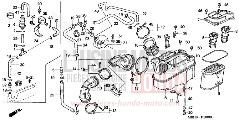 FILTRE A AIR (1) de Shadow REARL SEDONA RED (R223E) 1999