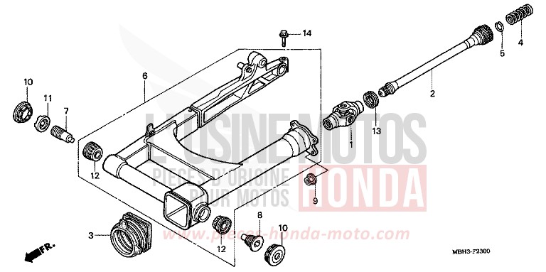 BRAS OSCILLANT de Shadow REARL SEDONA RED (R223E) de 1999