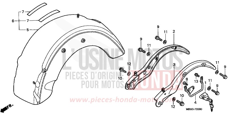 GARDE-BOUE ARRIERE de Shadow REARL SEDONA RED (R223E) 1999
